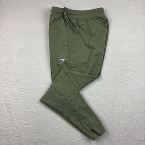 GYMSHARK Mens 'Critical Zip Joggers' XL Green Slim Tapered Sweatpant Stretch EUC